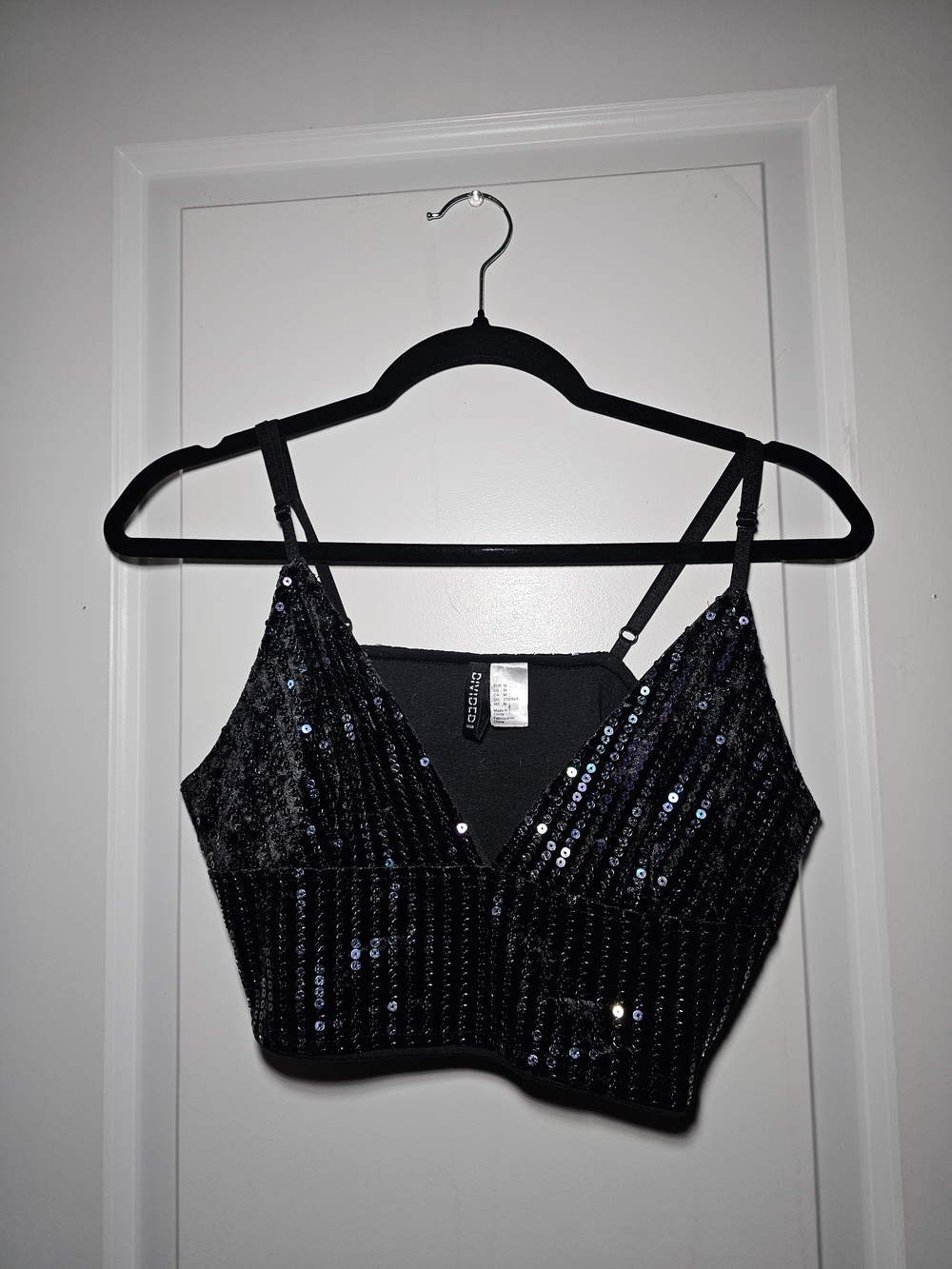 Divided Sequin & Velvet Top